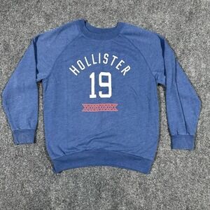 Hollister California Blue‎ Raglan Graphic Sweatshirt Mens Small Pullover Fleece